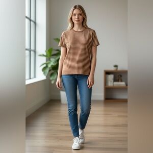 Striped Brown T-Shirt. Looking for NEW 🏡👀🙏